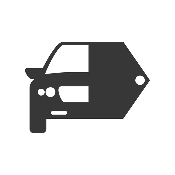 Auto und Label-Symbol. Transportmaschinendesign. Vektorgrafik — Stockvektor