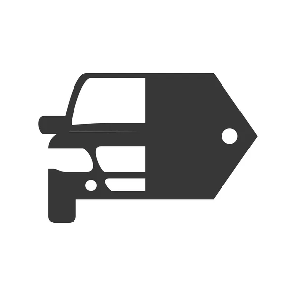 Icono de coche y etiqueta. Diseño de la máquina de transporte. Gráficos vectoriales — Vector de stock