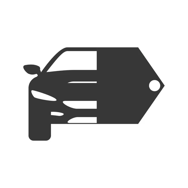 Icono de coche y etiqueta. Diseño de la máquina de transporte. Gráficos vectoriales — Vector de stock