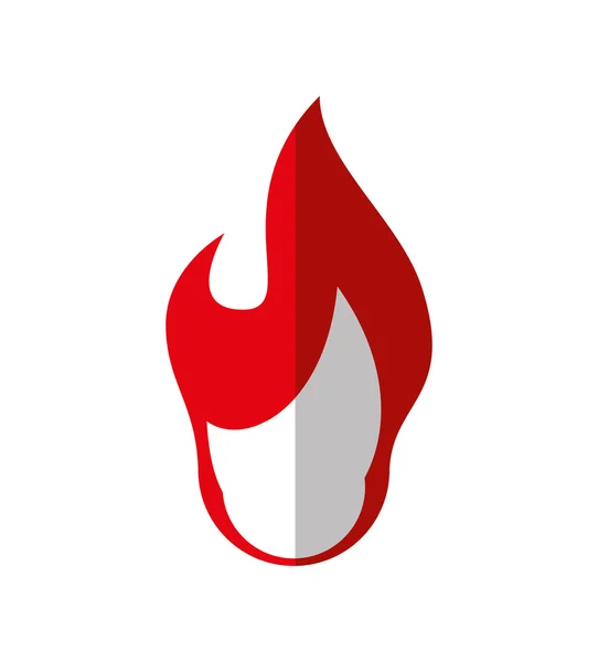 Icono de llama roja. Diseño de fuego. Gráfico vectorial — Archivo Imágenes Vectoriales