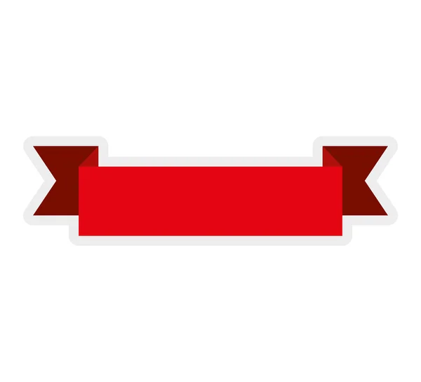 Piros szalag ikon. cimke-minta. Vektorgrafikus — Stock Vector