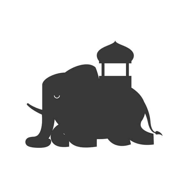 象は神聖な動物アイコンとして。インド文化のデザイン。ベクトル gr — ストックベクタ