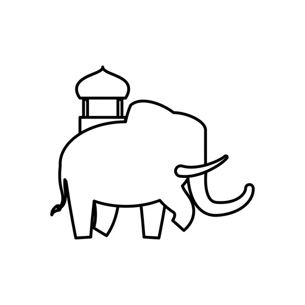 Слон как икона священного животного. Дизайн индийской культуры. Векторный гр — стоковый вектор