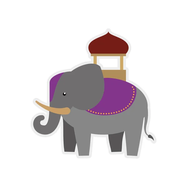 象は神聖な動物アイコンとして。インド文化のデザイン。ベクトル gr — ストックベクタ