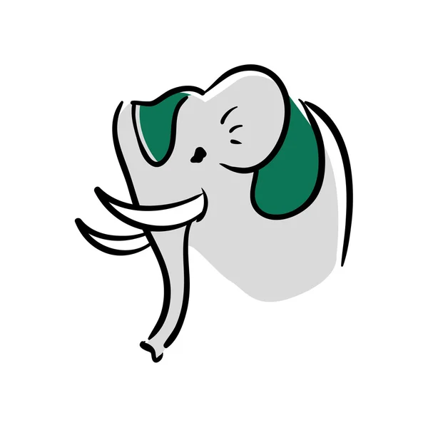 Éléphant comme icône de l'animal sacré. Design de la culture indienne. Vecteur gr — Image vectorielle
