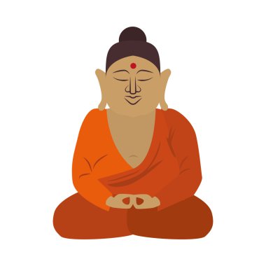 Buda'nın simgesi. Hint kültür tasarım. Vektör grafiği