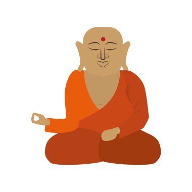 Buda'nın simgesi. Hint kültür tasarım. Vektör grafiği