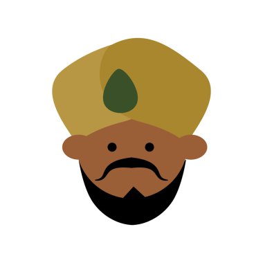 Karikatür adam simgesi. Hint Kültürü tasarımı. Vektör grafiği