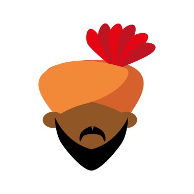 Karikatür adam simgesi. Hint Kültürü tasarımı. Vektör grafiği