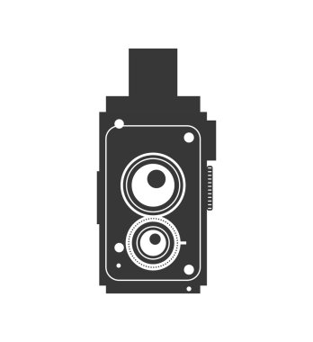 Fotoğraf makinesi ile birden parlamak simgesi. Gadget tasarım. Vektör grafiği