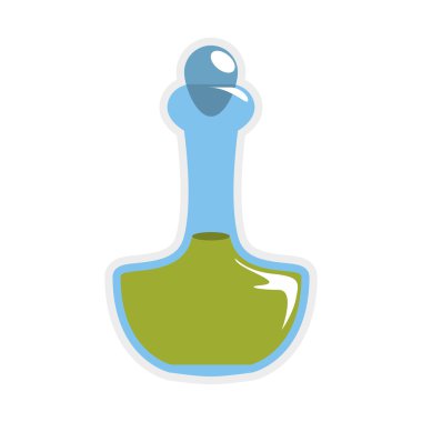 Petrol simgesi bir şişe. Spa merkezi tasarım. Vektör grafiği