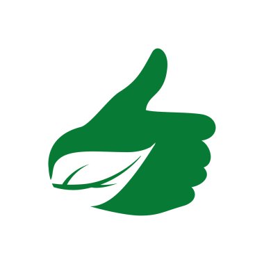 Thumbs up simgesi. Eko ve koruma tasarımı. Vektör grafiği
