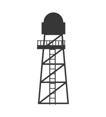 Kule simgesi. Petrol sanayi kavramı. Vektör grafiği