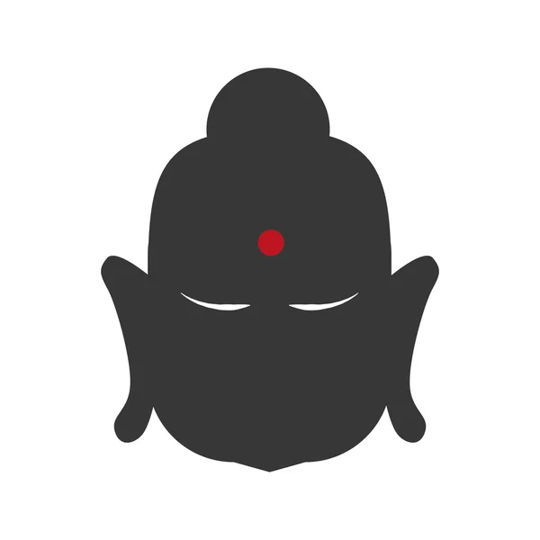 Icono de Buddha. Diseño de cultura india. Gráfico vectorial — Vector de stock