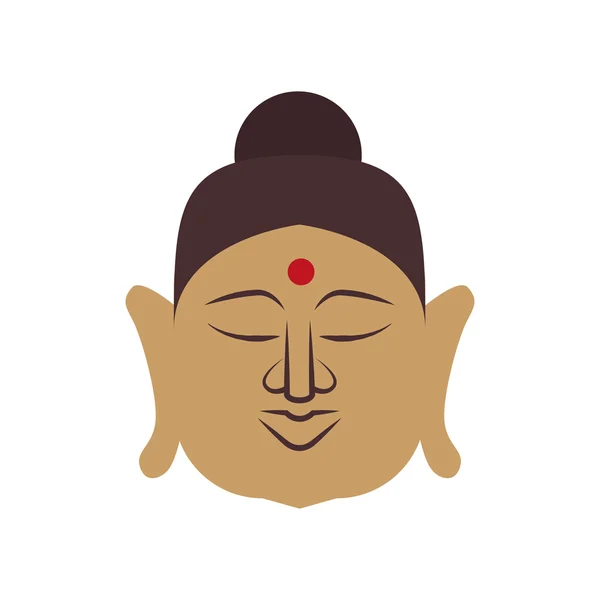 Icono de Buddha. Diseño de cultura india. Gráfico vectorial — Archivo Imágenes Vectoriales