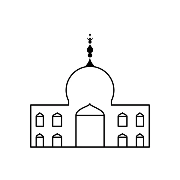 Templom ikon. Indiai építészet design. Vektorgrafika — Stock Vector