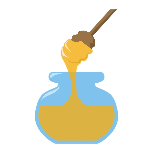 Miel à l'intérieur icône de pot. Design alimentaire biologique. Graphique vectoriel — Image vectorielle