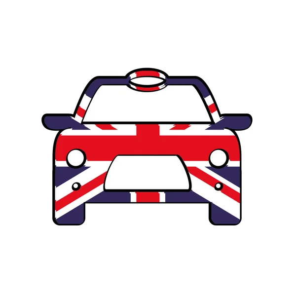 Bandera y coche icono. Diseño del Reino Unido. Gráfico vectorial — Vector de stock