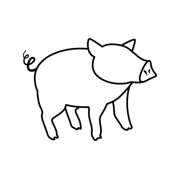 Значок свиньи. Дизайн животной фермы. Векторная графика — стоковый вектор