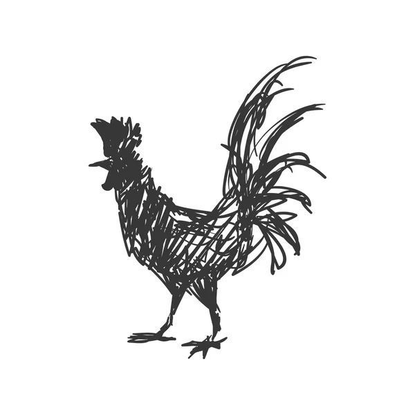 Icône poulet. Conception de ferme animale. Graphique vectoriel — Image vectorielle