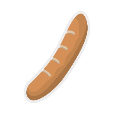 Baget ekmek simgesi. Fırın tasarımı. Vektör grafiği