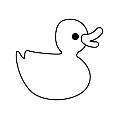 Çizgi film ördek simgesi. Hayvan kavramı. Vektör grafiği