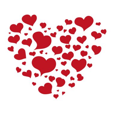 Kalp şekli simgesi. Aşk kavramı. Vektör grafiği