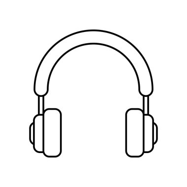 Kulaklık simgesi. Müzik ve ses kavramı. Vektör grafiği