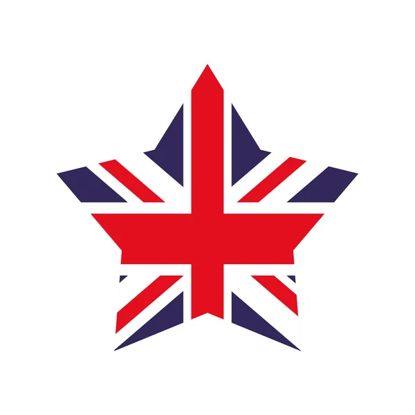 Bayrak ve yıldız şekil kutsal kişilerin resmi. Birleşik Krallık tasarım. Vektör grafiği — Stok Vektör