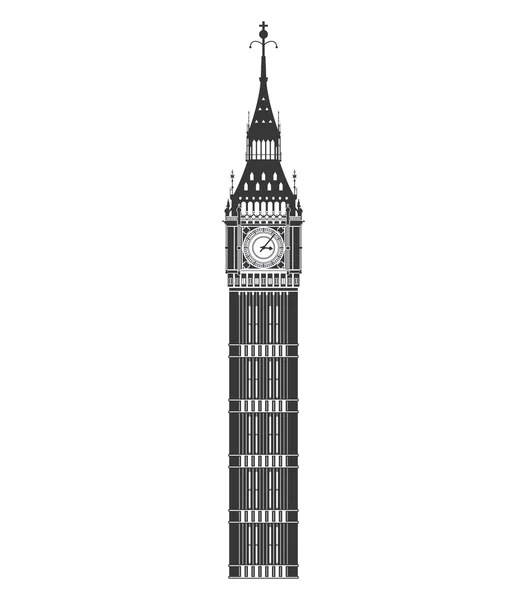 Big Ben Icona. Regno Unito design. Grafico vettoriale — Vettoriale Stock