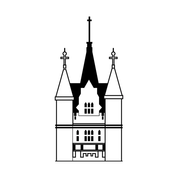 Icona del palazzo. Progettazione del castello. Grafico vettoriale — Vettoriale Stock