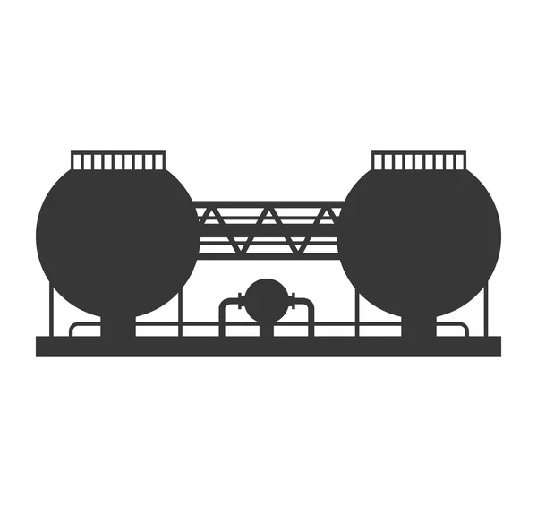 Icono de edificio de planta. Diseño industrial. Gráfico vectorial — Vector de stock