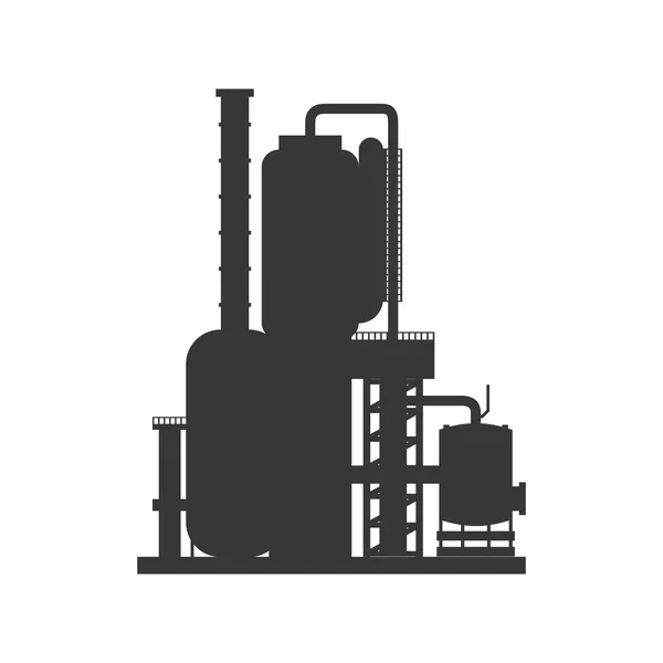 Icono de edificio de planta. Diseño industrial. Gráfico vectorial — Vector de stock