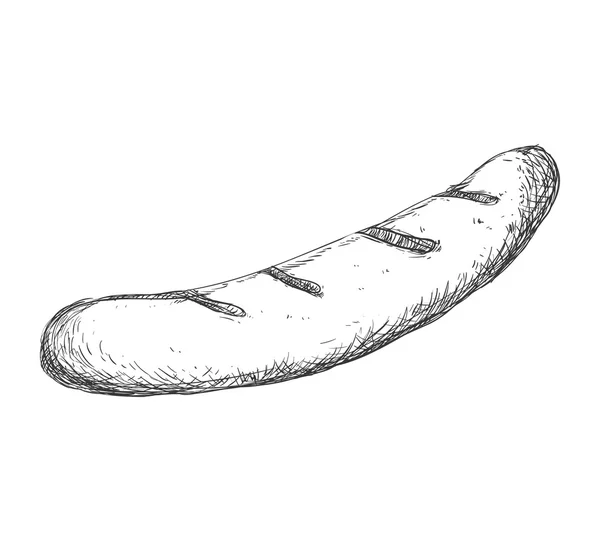 Baget ekmek simgesi. Fırın tasarımı. Vektör grafiği — Stok Vektör