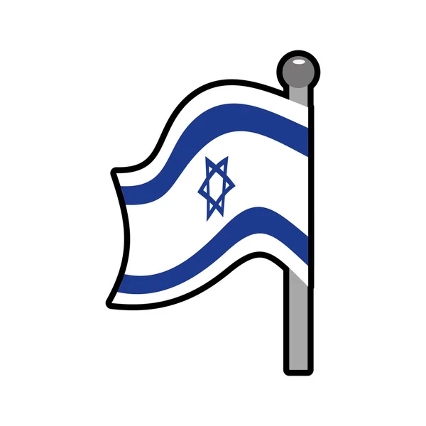 Het pictogram van de vlag. Israël cultuur ontwerp. Vectorafbeelding — Stockvector