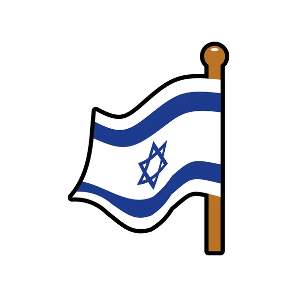Icono de bandera. Diseño cultural de Israel. Gráfico vectorial — Vector de stock
