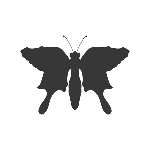 Schmetterling Silhouette Ikone. Insektendesign. Vektorgrafik — Stockvektor