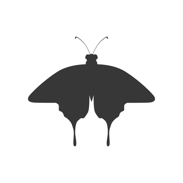 Schmetterling Silhouette Ikone. Insektendesign. Vektorgrafik — Stockvektor
