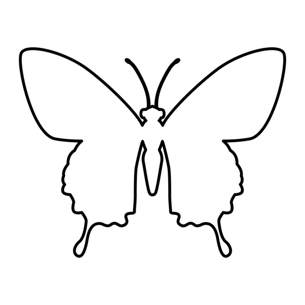 Icône silhouette papillon. Conception d'insectes. Graphique vectoriel — Image vectorielle