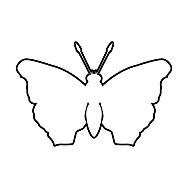 Icono de silueta de mariposa. Diseño de insectos. Gráfico vectorial — Vector de stock