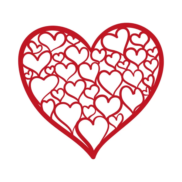 Kalp şekli simgesi. Aşk kavramı. Vektör grafiği — Stok Vektör