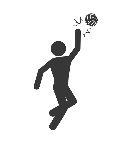 Volleybal en pictogram pictogram. Sport concept. Vectorafbeelding — Stockvector
