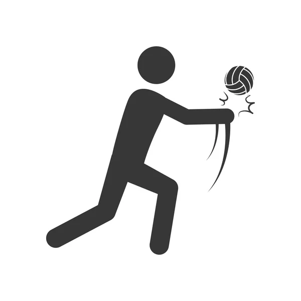 Volleybal en pictogram pictogram. Sport concept. Vectorafbeelding — Stockvector