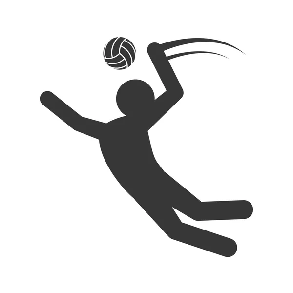 Icône de volley et pictogramme. Concept sportif. Graphique vectoriel — Image vectorielle