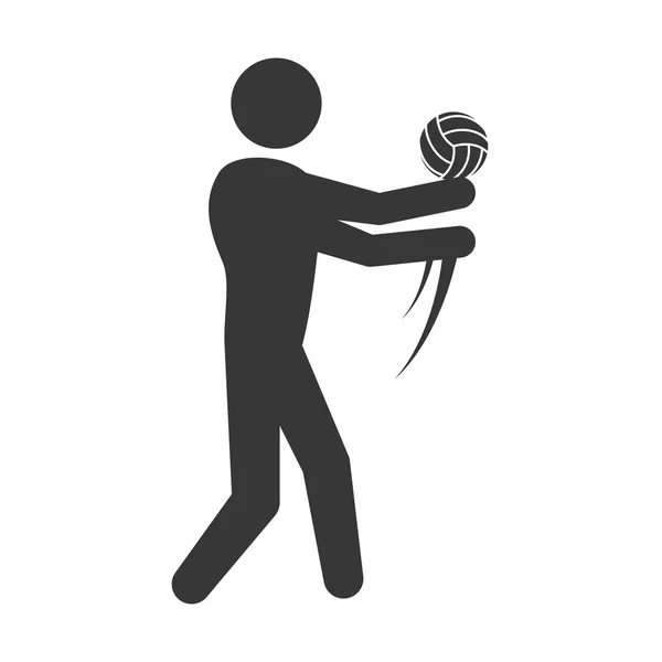 Volleybal en pictogram pictogram. Sport concept. Vectorafbeelding — Stockvector