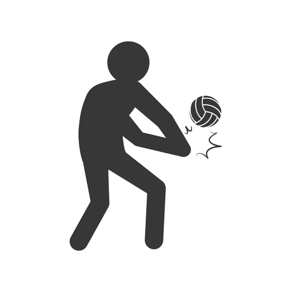 Icono de voleibol y pictograma. Concepto deportivo. Gráfico vectorial — Archivo Imágenes Vectoriales