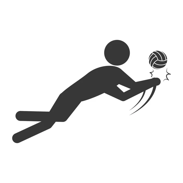 Icono de voleibol y pictograma. Concepto deportivo. Gráfico vectorial — Vector de stock