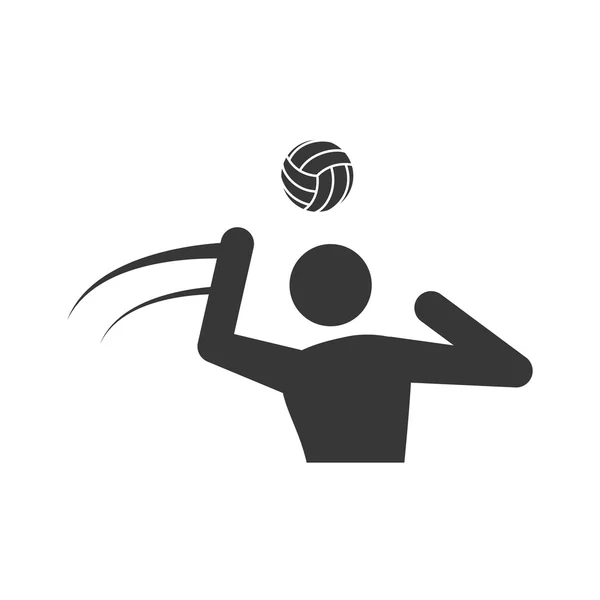 Icono de voleibol y pictograma. Concepto deportivo. Gráfico vectorial — Archivo Imágenes Vectoriales