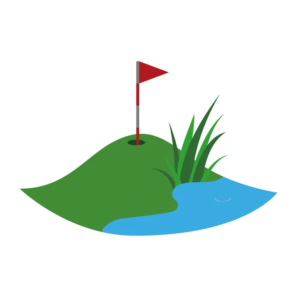 Icono de golf y pictograma. Concepto deportivo. Gráfico vectorial — Vector de stock