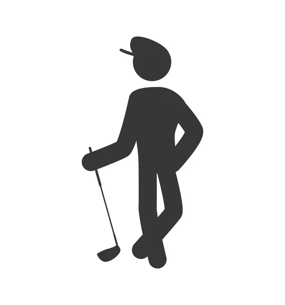 Club de golf y pictograma icono. Concepto deportivo. Gráfico vectorial — Archivo Imágenes Vectoriales